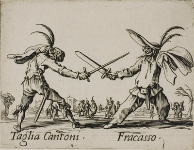 Taglia Cantoni - Fracasso, lámina 24 de Balli di Sfessania de Jacques Callot