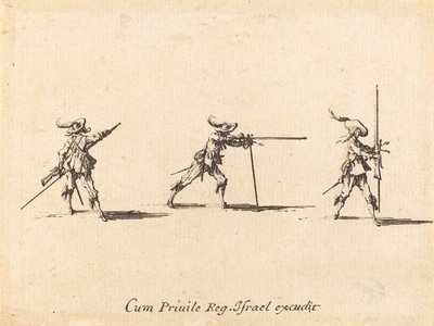 Tomando la posición de disparo con el mosquete de Jacques Callot