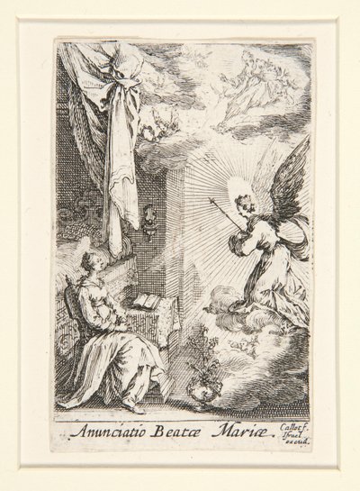 La Anunciación, n. 5 de La vida de la Virgen de Jacques Callot