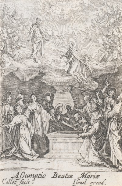 La Asunción de la Virgen, n. 13 de La vida de la Virgen de Jacques Callot