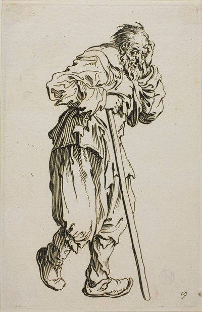 El mendigo con muletas, placa dieciséis de Los mendigos de Jacques Callot
