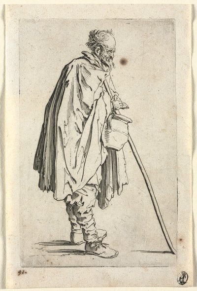 Los mendigos: mendiga con olla de Jacques Callot