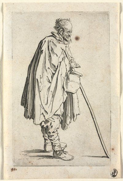 Los mendigos: Mendigo con olla, c. 1623 de Jacques Callot