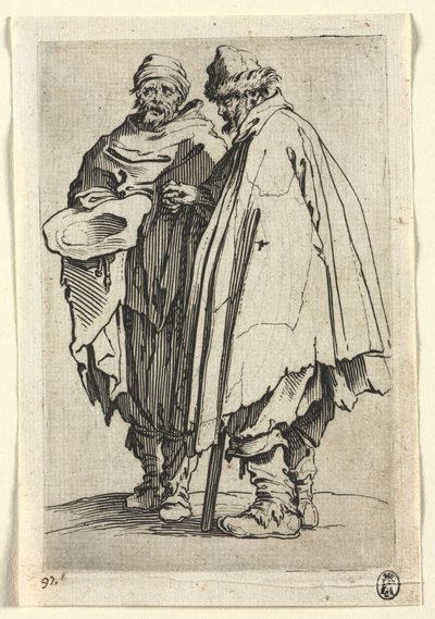 Los Mendigos: El ciego y su compañero, c. 1623 de Jacques Callot