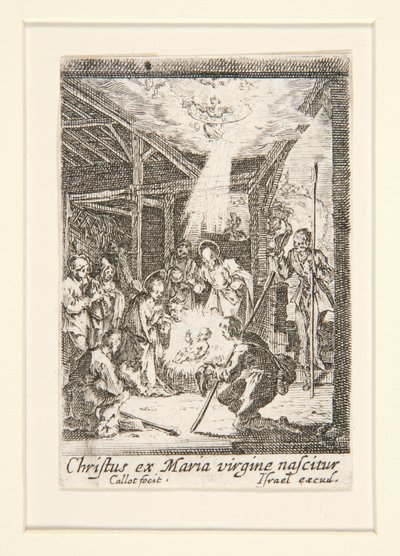 El nacimiento de Cristo, n. 7 de La vida de la Virgen de Jacques Callot