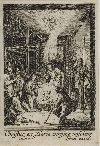 El nacimiento de Jesús, de La vida de la Virgen de Jacques Callot