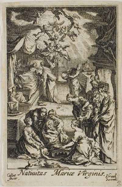 El nacimiento de la Virgen María, de La vida de la Virgen de Jacques Callot