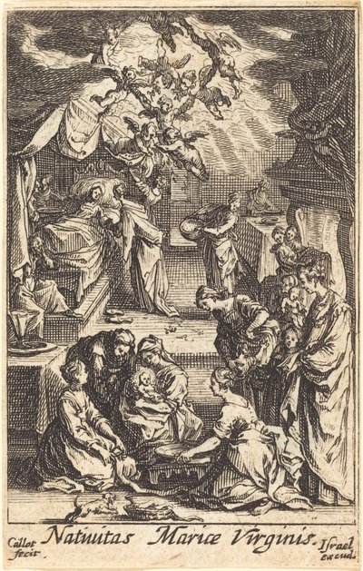 El nacimiento de la Virgen, en o después de 1630 de Jacques Callot