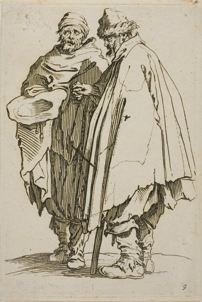 El ciego y su compañero, lámina nueve de Los mendigos de Jacques Callot