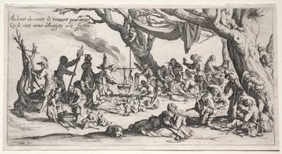 Los Bohemios: El Lugar de la Parada: La Fiesta de los Bohemios, c.1621-1625 de Jacques Callot