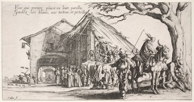 Los bohemios: El lugar de parada: La adivina, c. 1621-1625 de Jacques Callot
