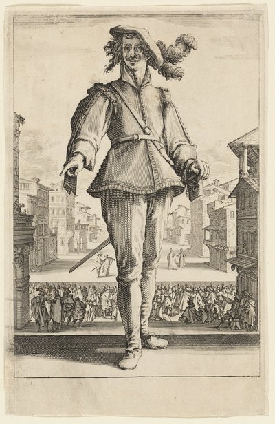 El Capitán o El Amante, de Tres Comediantes Italianos de Jacques Callot