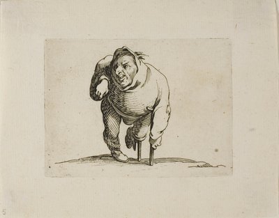 El Lisiado con una Muleta y una Pierna de Madera, de Varie Figure Gobbi de Jacques Callot