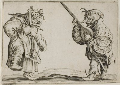 Los bailarines con el laúd, de Los Caprichos de Jacques Callot