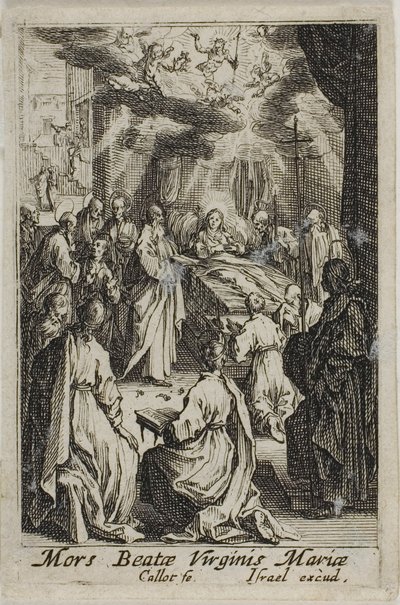 La muerte de la Virgen María, de La vida de la Virgen de Jacques Callot