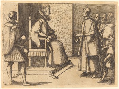 El enviado de Toscana agradeciendo a la Reina de Jacques Callot