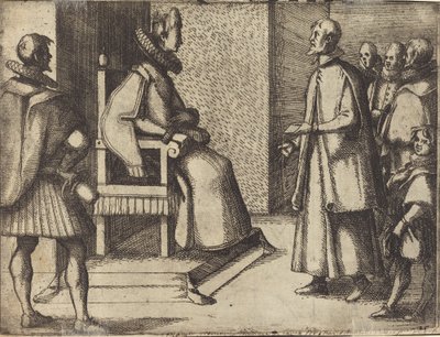 El Enviado de Toscana Agradeciendo a la Reina [verso] de Jacques Callot
