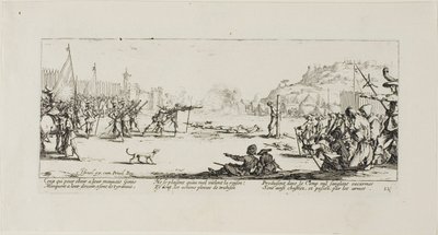El pelotón de fusilamiento, lámina doce de Las miserias de la guerra de Jacques Callot