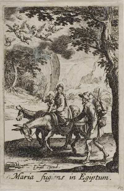 La huida a Egipto, de La vida de la Virgen de Jacques Callot