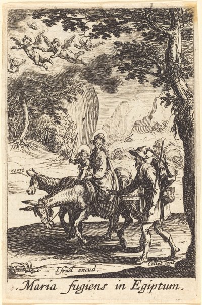 La huida a Egipto, en o después de 1630 de Jacques Callot