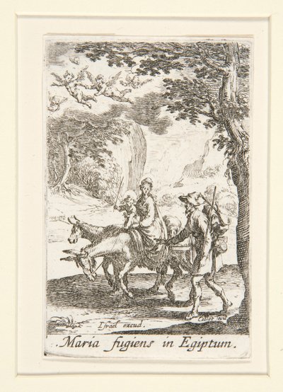 La Huida a Egipto, n. 9 de La vida de la Virgen de Jacques Callot