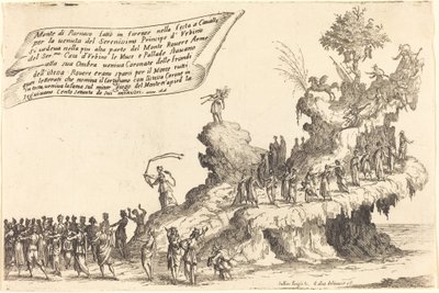 El flotador del Monte Parnaso, 1616 de Jacques Callot