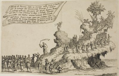 El carro del Monte Parnaso, de La guerra de la belleza de Jacques Callot