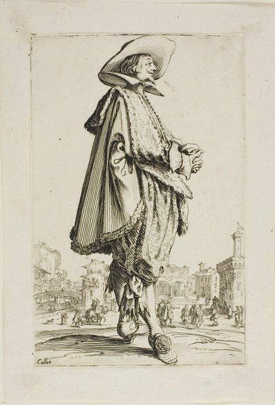 El caballero de las manos juntas, lámina once de La Noblesse de Jacques Callot