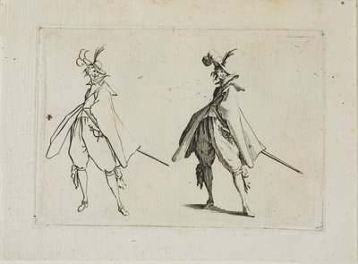 El Caballero con un Gran Abrigo, Visto de Frente, de Los Caprichos de Jacques Callot