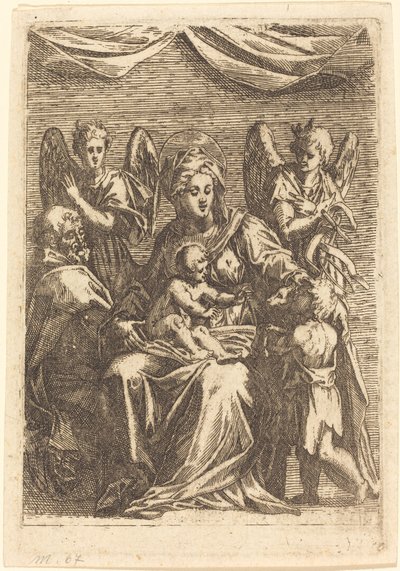 La Sagrada Familia con dos ángeles de Jacques Callot