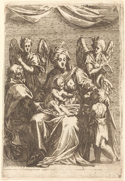 La Sagrada Familia con dos ángeles de Jacques Callot