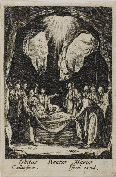 El entierro de la Virgen, de La vida de la Virgen de Jacques Callot