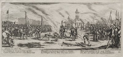 Las grandes miserias de la guerra: Quema en la hoguera de Jacques Callot
