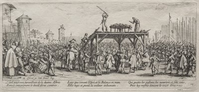 Las grandes miserias de la guerra: Ejecución en la rueda de Jacques Callot