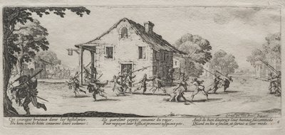 Las grandes miserias de la guerra: Saqueo, 1633 de Jacques Callot