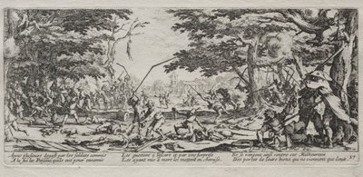 Las Grandes Miserias de la Guerra: Venganza de los Campesinos, 1633 de Jacques Callot