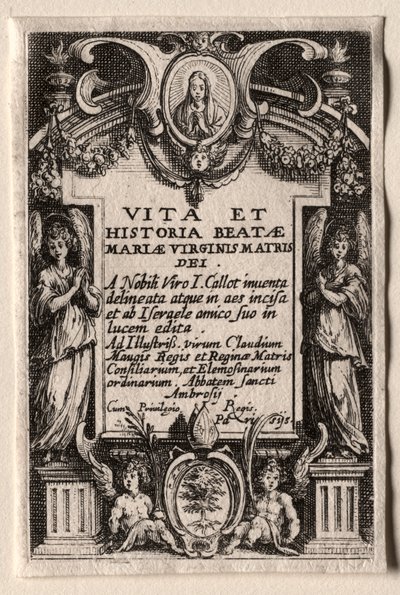 La Vida de la Virgen: Frontispicio de Jacques Callot