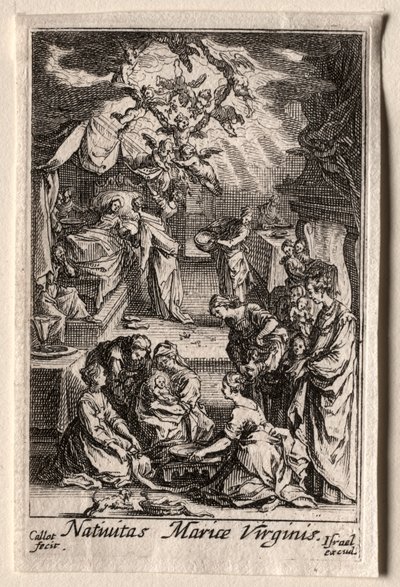 La vida de la Virgen: El nacimiento de la Virgen de Jacques Callot
