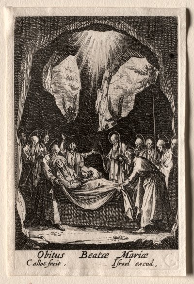 La vida de la Virgen: El entierro de la Virgen de Jacques Callot