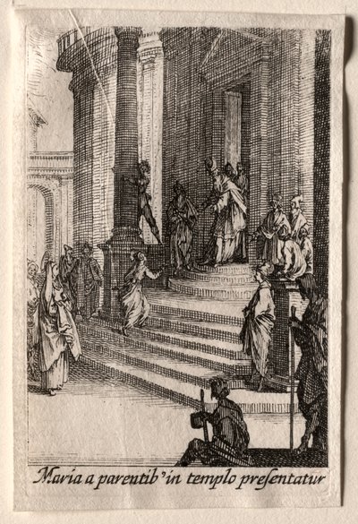 La vida de la Virgen: La presentación de la Virgen en el templo de Jacques Callot