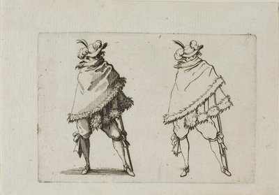El hombre envuelto en su abrigo, de Los Caprichos de Jacques Callot