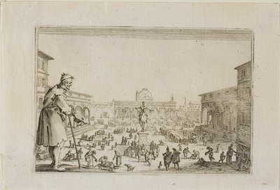 La marcha desde el Palacio de la Anunciación a Florencia, de Los Caprichos de Jacques Callot