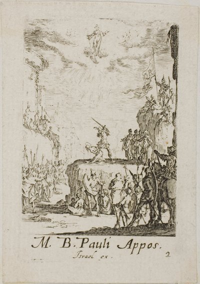 El martirio de San Pablo, lámina dos de Los martirios de los Apóstoles de Jacques Callot
