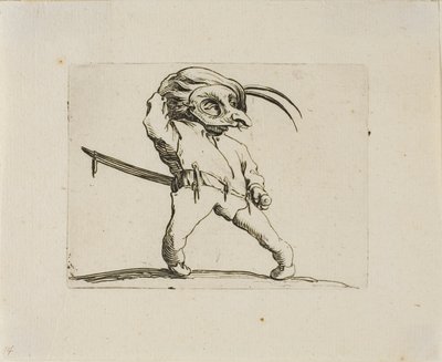 El hombre enmascarado con piernas torcidas, de Varie Figure Gobbi de Jacques Callot