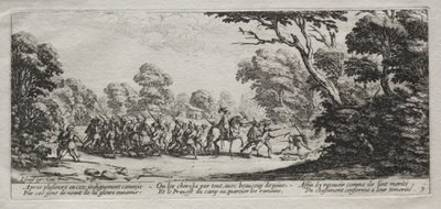 Las miserias de la guerra: Arresto de malhechores, 1633 de Jacques Callot