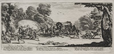 Las miserias de la guerra: Robo en la carretera, 1633 de Jacques Callot