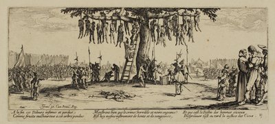 Las Miserias de la Guerra, No. 11. El Ahorcamiento, 1633 de Jacques Callot
