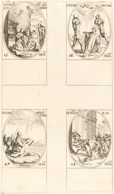 La Natividad, San Esteban, San Juan, Santos Inocentes. de Jacques Callot