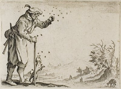 El campesino atacado por abejas, de Los Caprichos de Jacques Callot