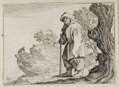 El campesino llevando su bolsa, de Los Caprichos de Jacques Callot